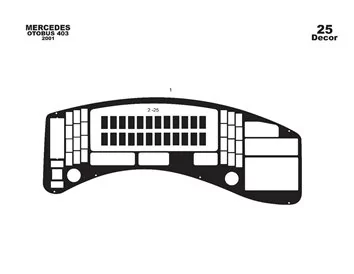 Car accessories Mercedes 0 403 01.2001 3D Interior Dashboard Trim Kit Dash Trim Dekor 25-Parts
