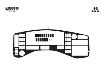 Car accessories Mercedes 0 403 01.93-01.00 3D Interior Dashboard Trim Kit Dash Trim Dekor 16-Parts