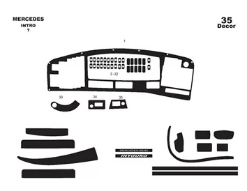 Car accessories Mercedes Intro 06.03-06.05 3D Interior Dashboard Trim Kit Dash Trim Dekor 13-Parts