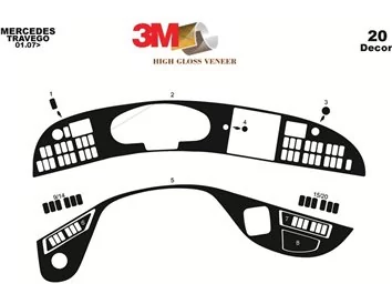 Mercedes Travego 02.05-12.10 3D Interior Custom Dash Trim Kit 44-Parts