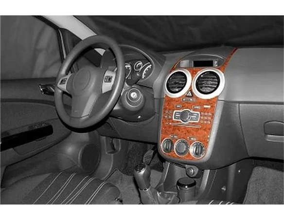 Opel Corsa D 01.2007 3D Interior Dashboard Trim Kit Dash Trim Dekor 13-Parts - 1