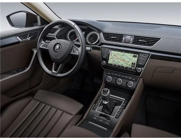 Skoda SuperB 2019 up 3D Interior Custom Dash Trim Kit 14-Parts