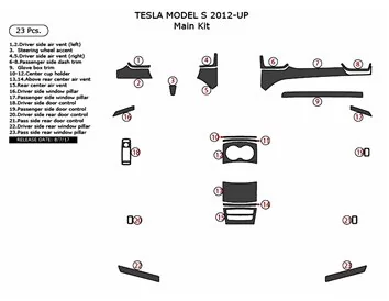 TESLA MODEL S 2012-UP 3D Interior Custom Dash Trim Kit 23-Parts