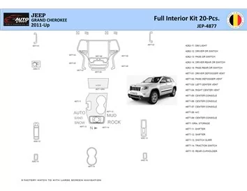 Jeep Grand Cherokee 2011-2020 Interieur WHZ Dashboard trim kit 20 delig - 1