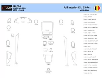 Car accessories Mazda MX5 2000 Interior WHZ Dashboard trim kit 23 Parts