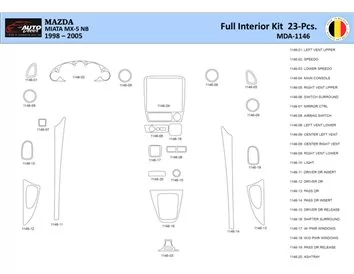 Mazda MX5 2000 Interieur WHZ Dashboard trim kit 23 delig - 1