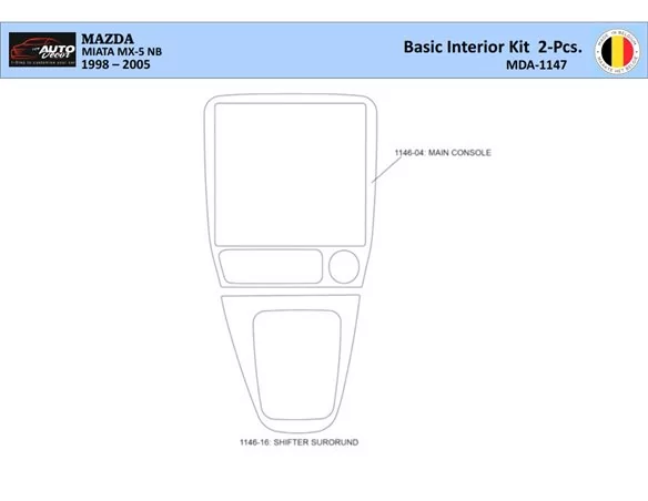Car accessories Mazda MX5 2000 Interior WHZ Dashboard trim kit 2 Parts
