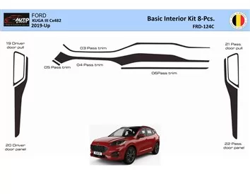 Ford Kuga III 2019-Up Interior WHZ Dashboard trim kit 8-Parts