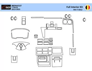 Renault Trucks T 2013-2023 3D Interior Custom Dash Trim Kit 27-Parts