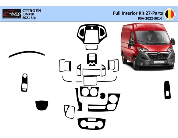 Citroen Jumper 2021 3D Interior Dashboard Trim Kit Dash Trim Dekor 27-Parts